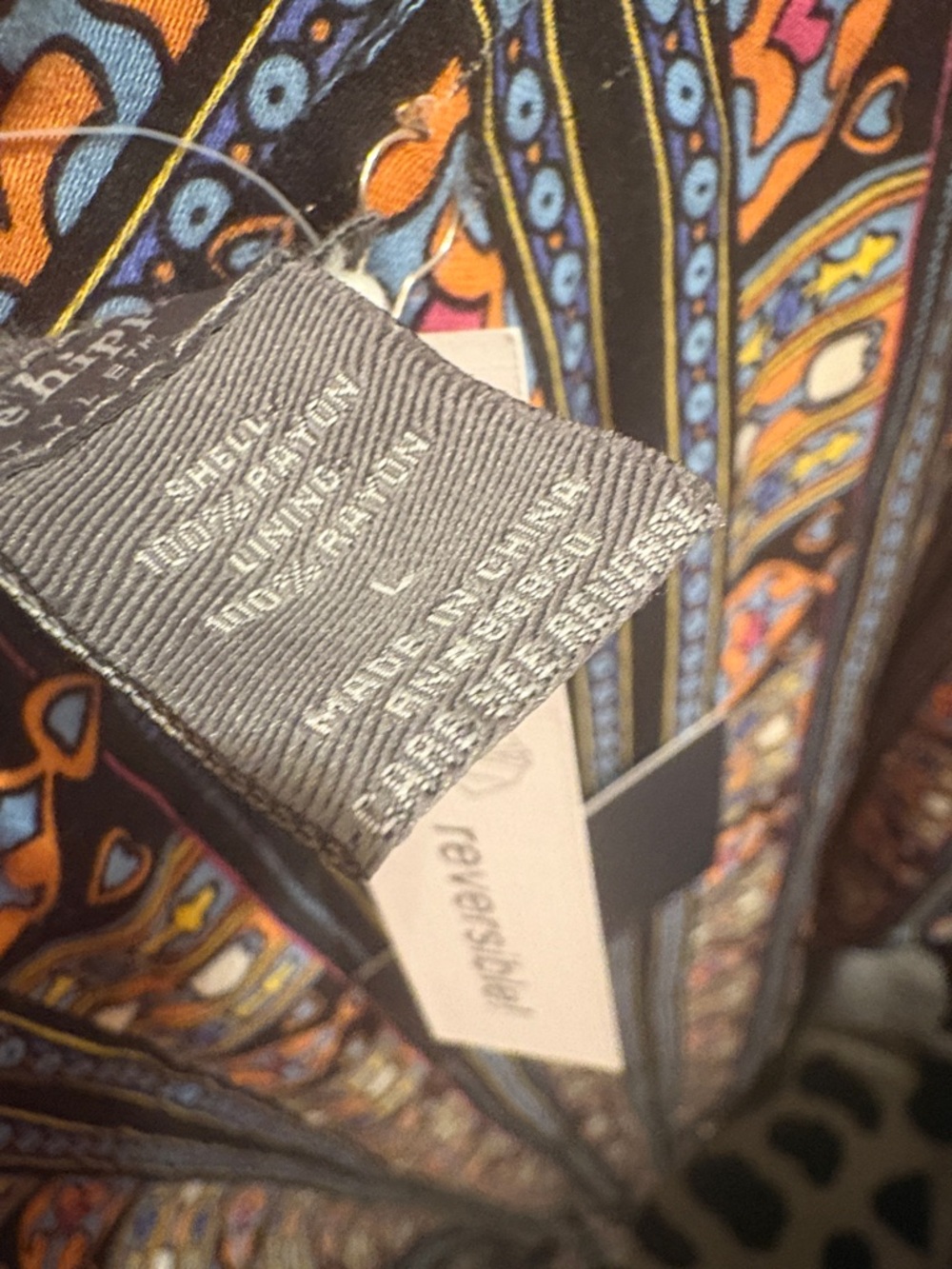 Haute Hippie Black Floral Paisley Kimono Reversible size Large NWTS - Picture 5 of 11